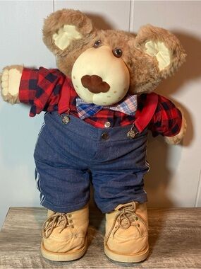 Furskins Farrell Furskin Teddy Bear Plush Xavier Roberts  22" Coleco 1986 Vtg